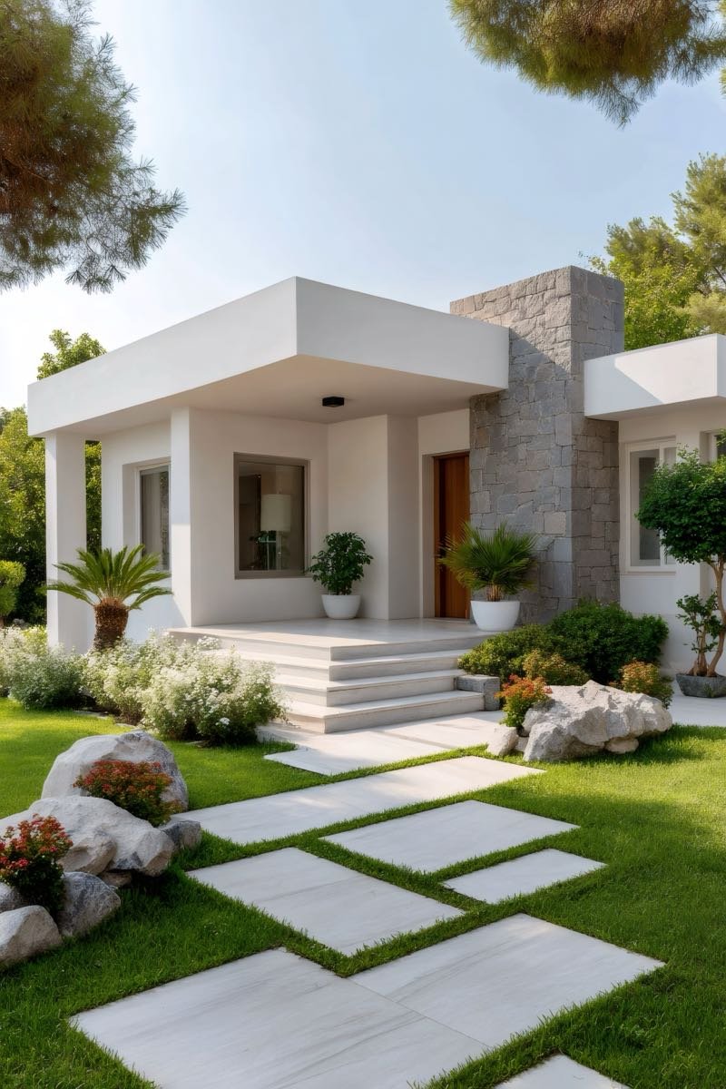 Finished artificial turf lawn with seamless, natural-looking installation